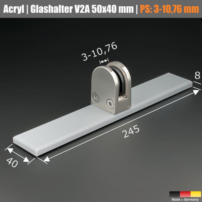 Tischaufsteller 24,5cm</br>für Acrylglas 4-10mm – Bild 12