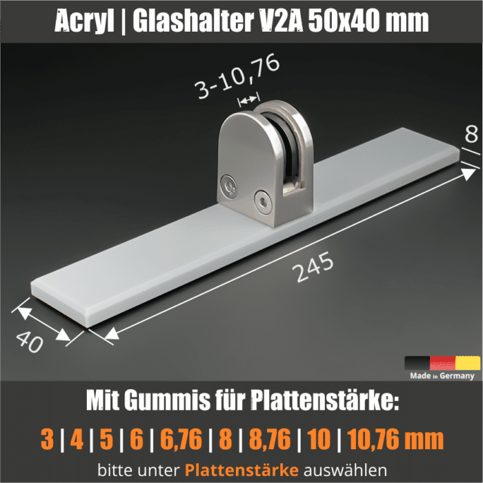 Tischaufsteller 24,5cm</br>für Acrylglas 4-10mm – Bild 8