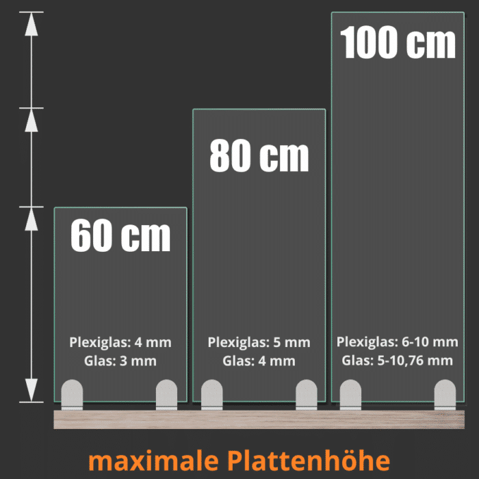 Tischaufsteller 24,5cm</br>für Acrylglas 4-10mm – Bild 2