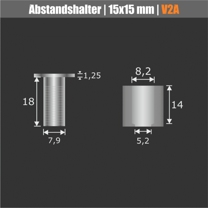 Schilderhalter Edelstahl </br>15x15mm PS: 3-12mm – Bild 5