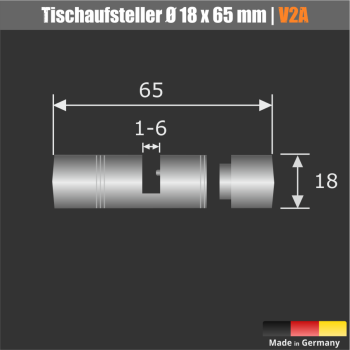 Tischaufsteller 6,5cm</br>für Acrylglas 4-6mm – Bild 7