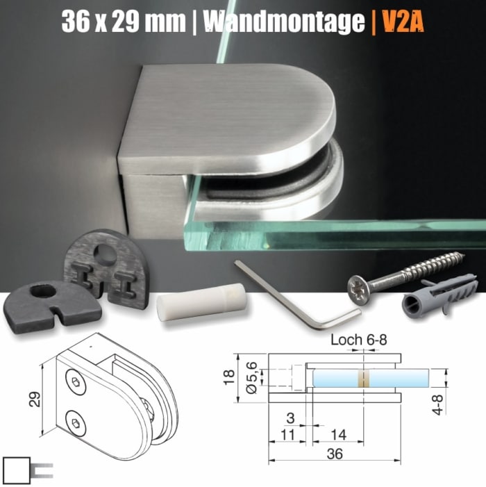 Plattenhalter halbrund für Platten 4-8mm – Bild 2