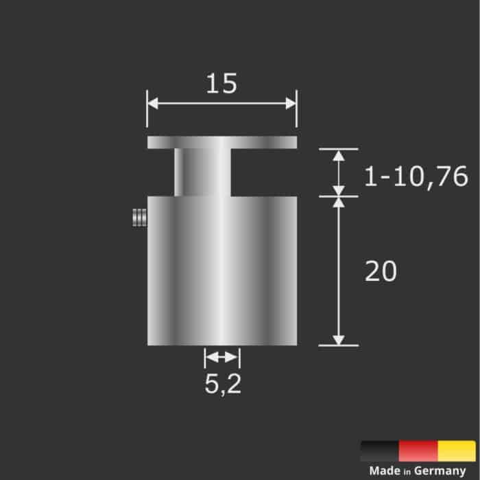 Schilderhalter 15x20mm</br>für Platten 1-10mm – Bild 4