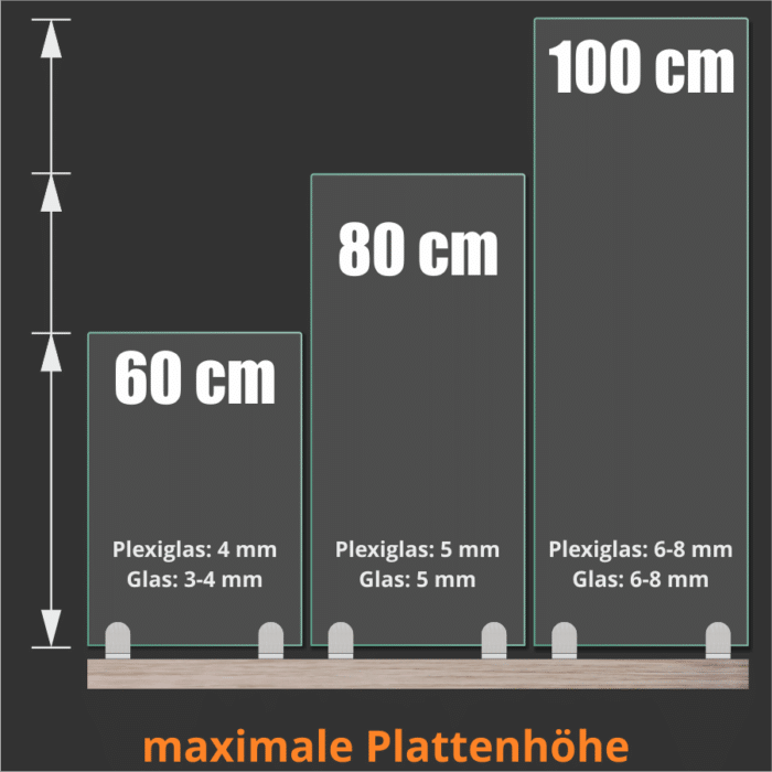 Tischaufsteller 20cm</br>für Acrylglas 4-8mm – Bild 2