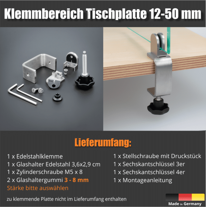 Tischklemme 12-50mm</br>für Acrylglas 4-8mm – Bild 4