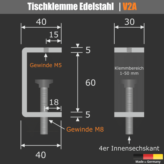 Tischklemme 1-50mm</br> für Acrylglas 4-8mm – Bild 4