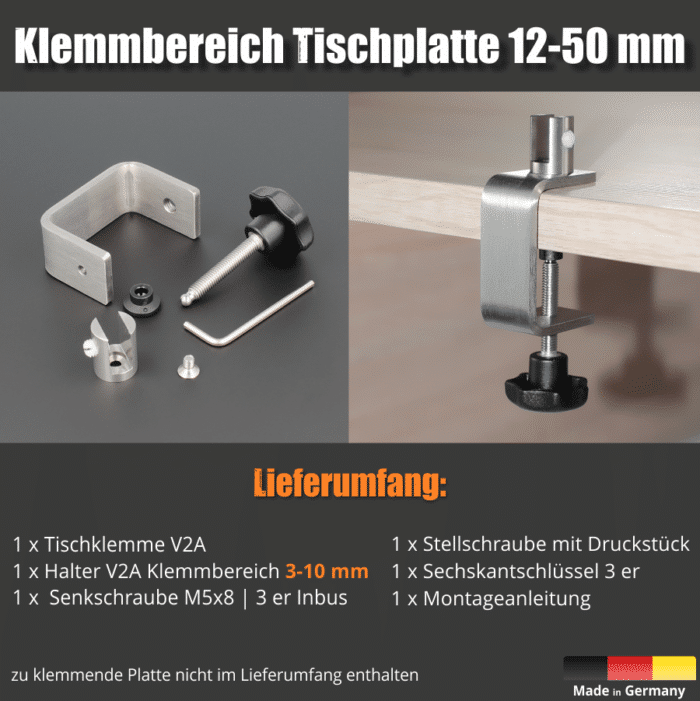 Tischklemme 12-50mm </br>für Acrylglas 4-10mm – Bild 18