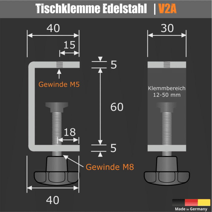 Tischklemme 12-50mm </br>für Acrylglas 4-10mm – Bild 10