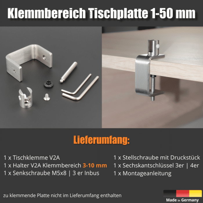 Tischklemme 1-50mm</br>für Acrylglas 4-10mm – Bild 11
