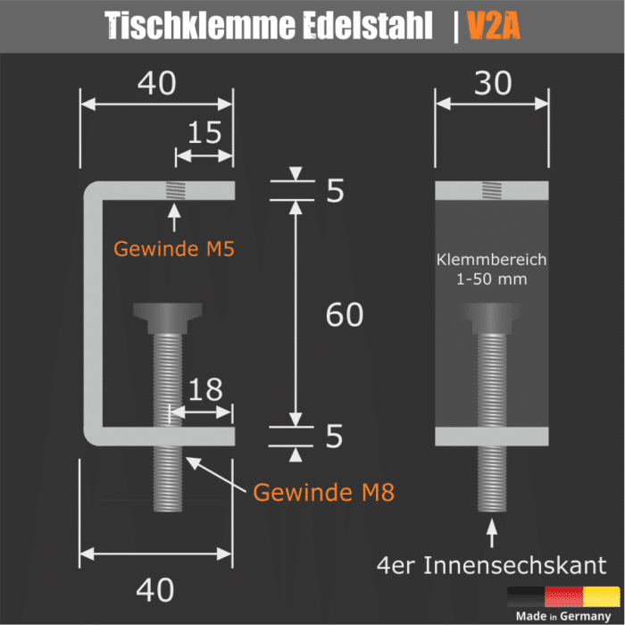 Tischklemme 1-50mm</br>für Acrylglas 4-10mm – Bild 20