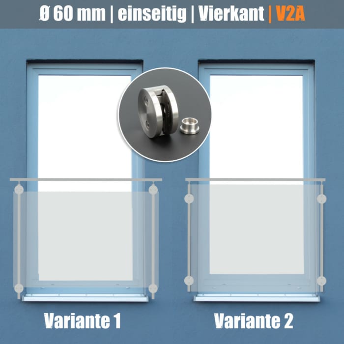 Schilderhalter Edelstahl rund </br>für Platten 8-12mm – Bild 3
