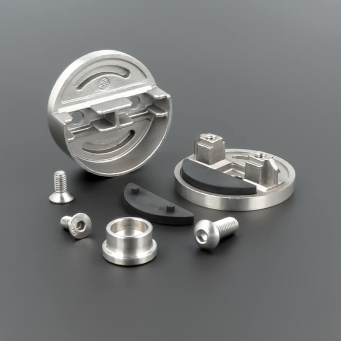 Schilderhalter Edelstahl rund </br>für Platten 8-12mm – Bild 8