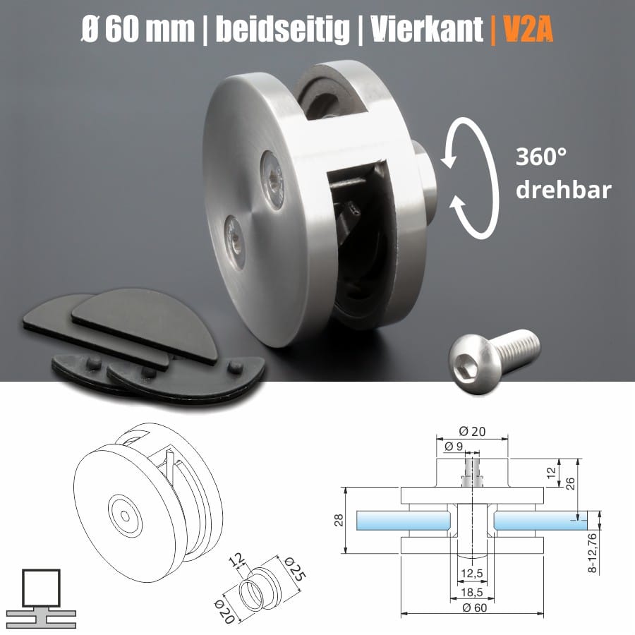 Plattenverbinder rund</br>für Platten 8-12mm – Bild 3